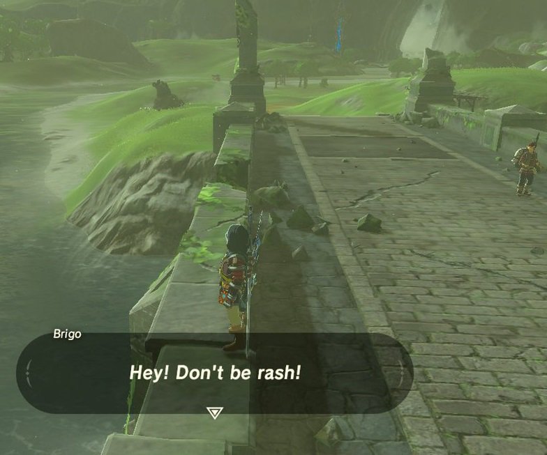 Brigo offering words of encouragement in The Legend of Zelda Breath of the Wild.