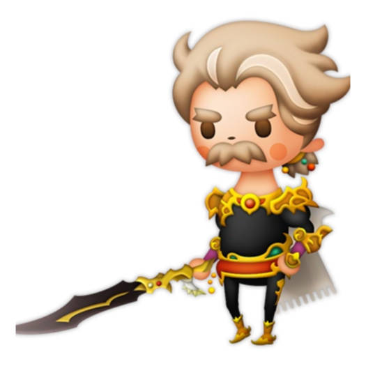 Galuf, an old man with wavy graying hair, bushy mustache, and elaborately gilded armor from Final Fantasy V