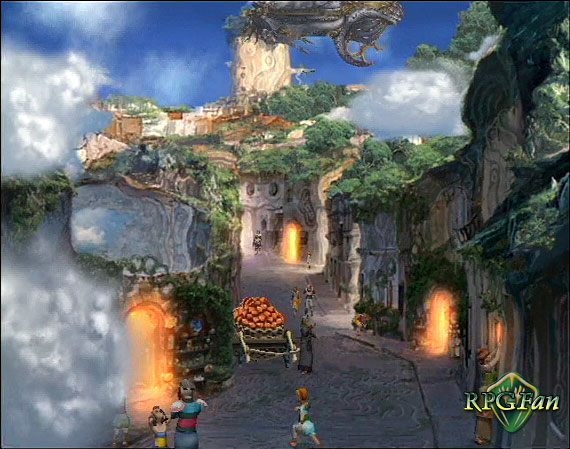 The town of Pherkard on the island of Sadal Suud in Baten Kaitos: Eternal Wings and the Lost Ocean