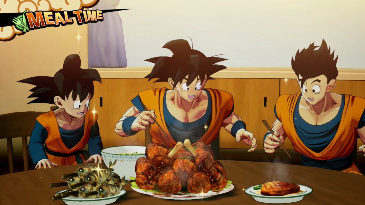 Get busy eating or get busy dying with Goku's feast mode in Dragon Ball Z: Kakarot.