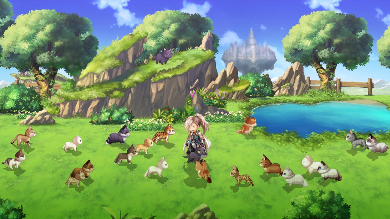 A screenshot featuring several cats from Another Eden: The Cat Beyond Time and Space.