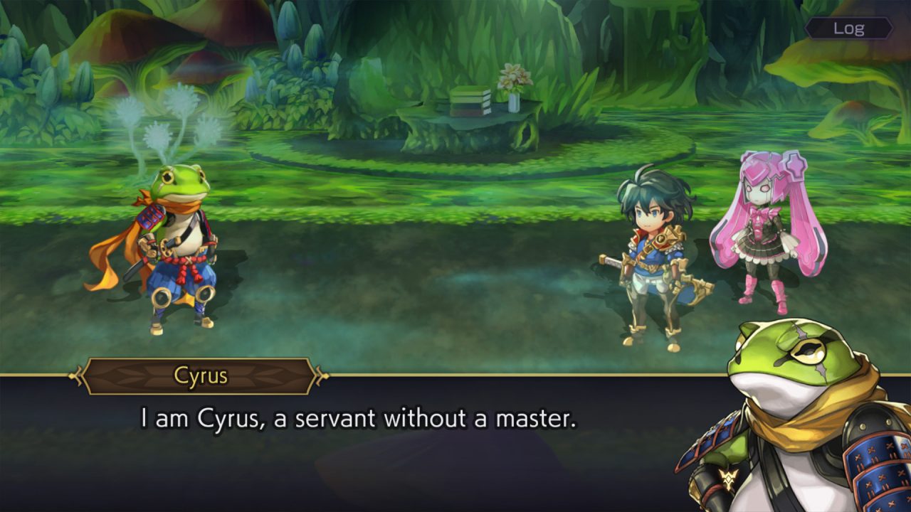 A dialogue screenshot from Another Eden: The Cat Beyond Time and Space.
