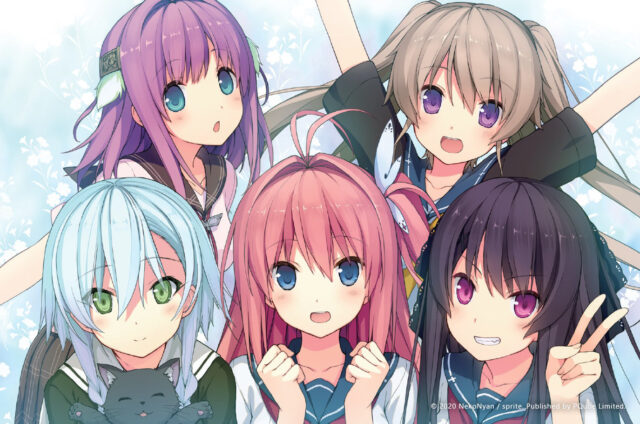 A shot of five girls in Aokana four rhythems across the blue