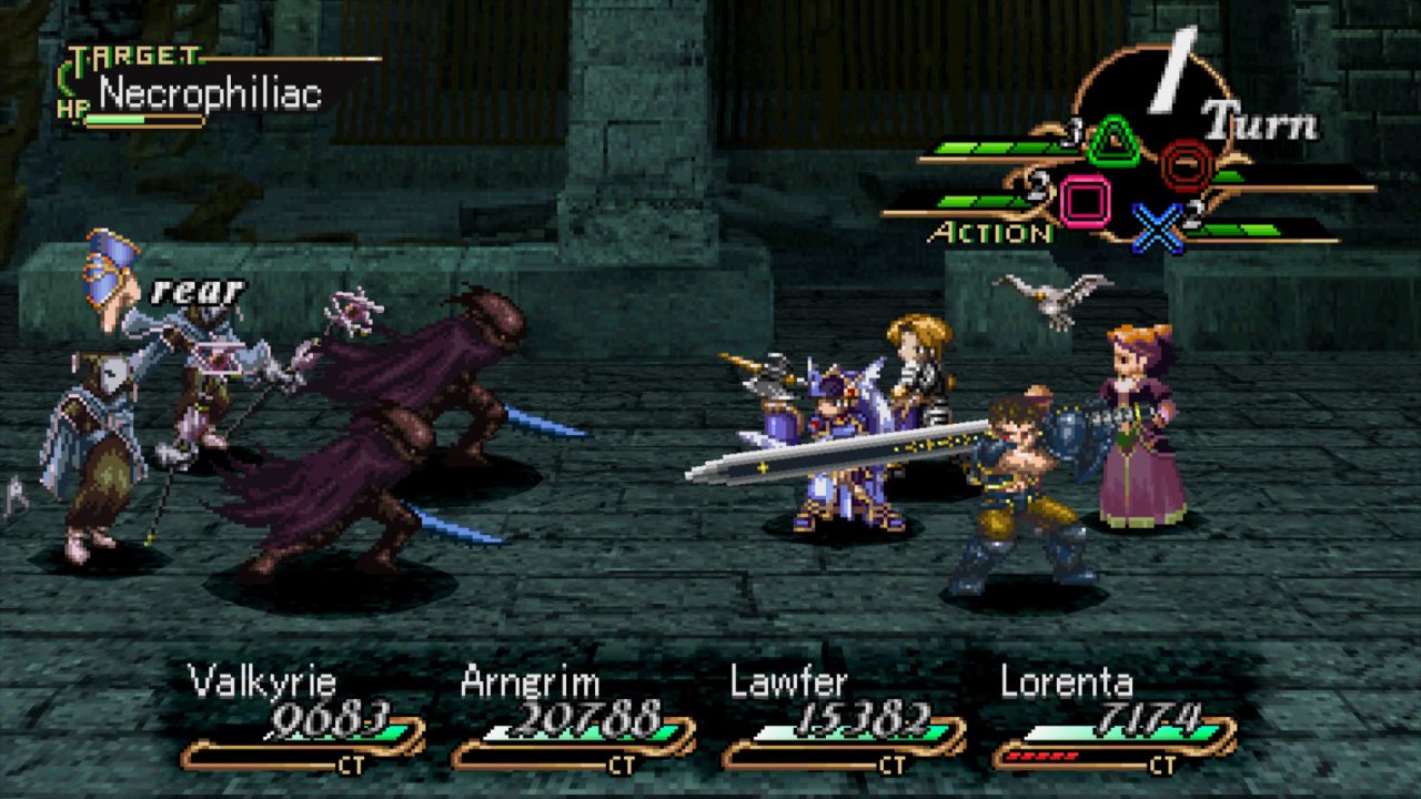 Screenshot From Valkyrie Profile Showing A Combat Encounter With A Necrophiliac