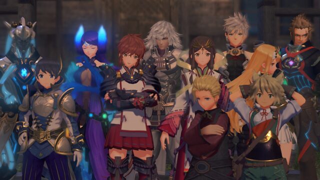 The gang poses for a picture in Xenoblade Chronicles 2 Torna: The Golden Country.