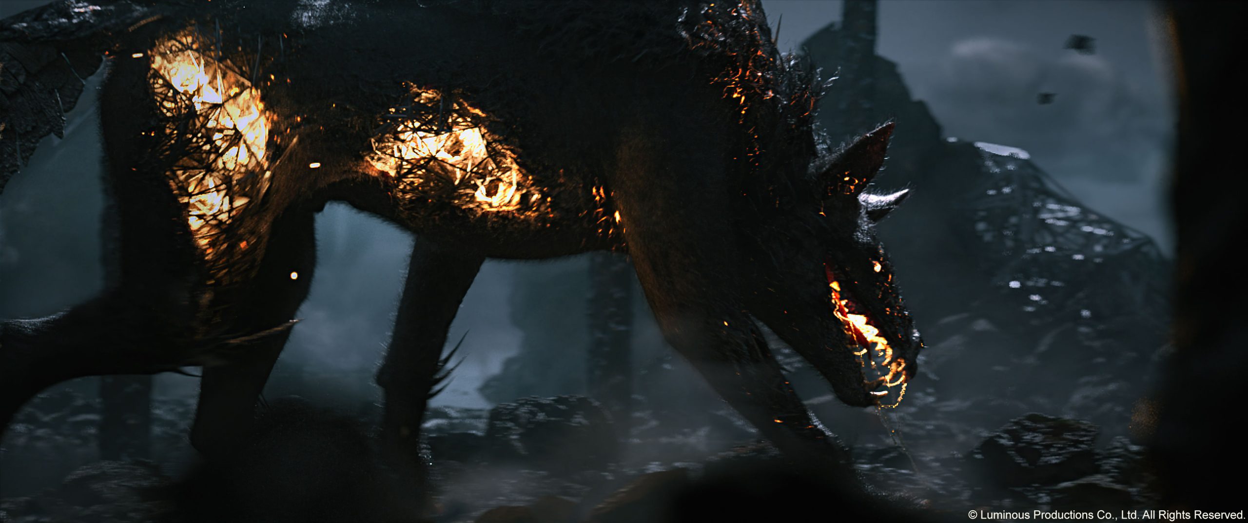 A frightening wolf-like monster in Project Athia.