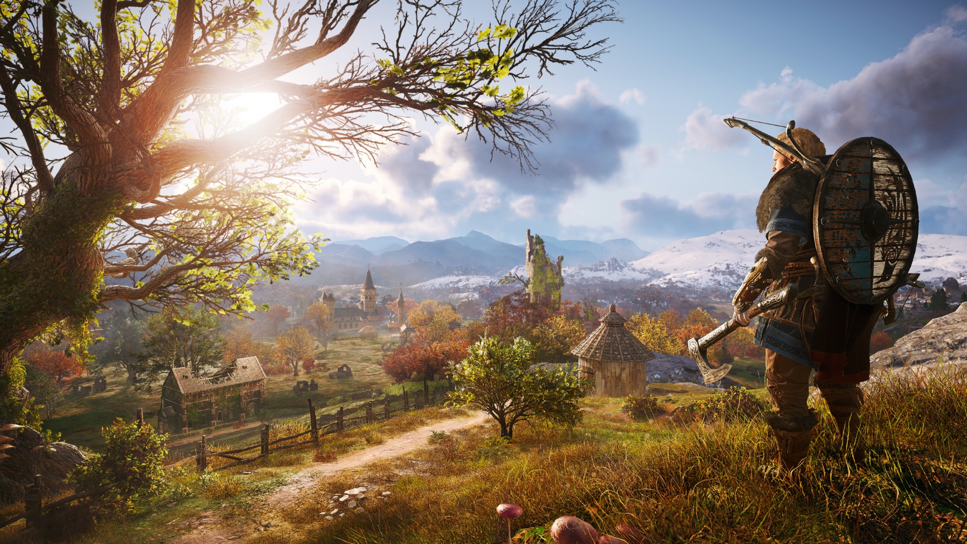 A scenic countryside from Assassin's Creed Valhalla.