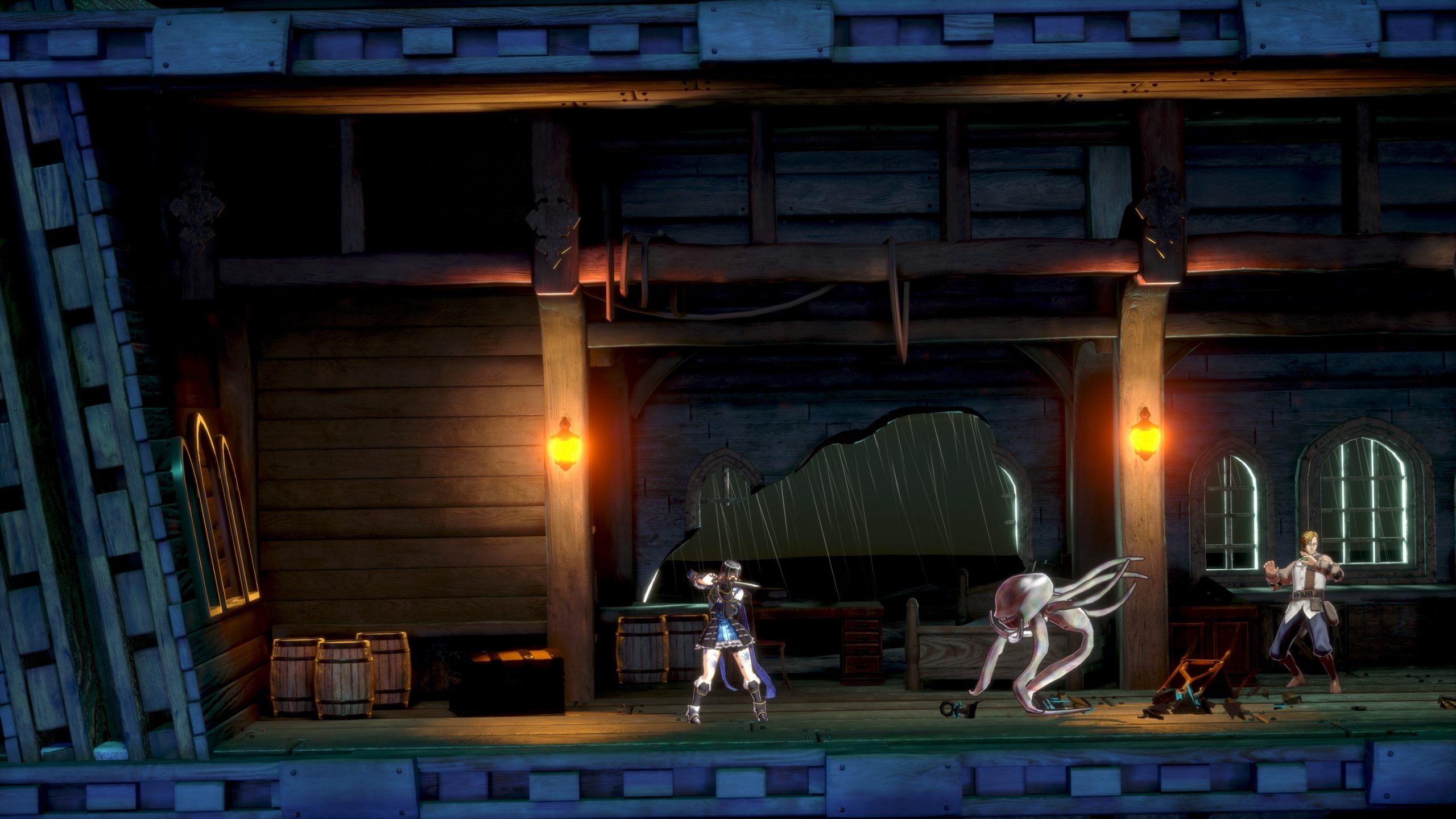Fighting in Bloodstained: Ritual of the Night