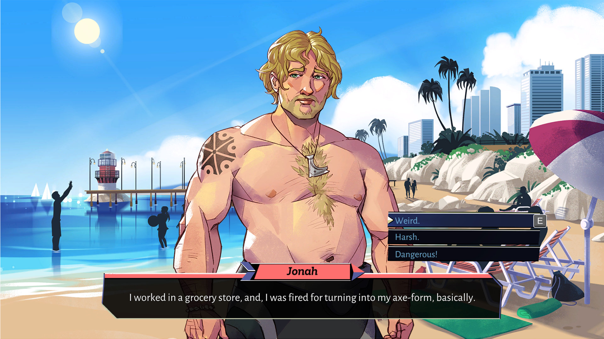 A screenshot of Jonah from Boyfriend Dungeon.