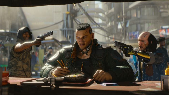 An important character eats noodles in Cyberpunk 2077.