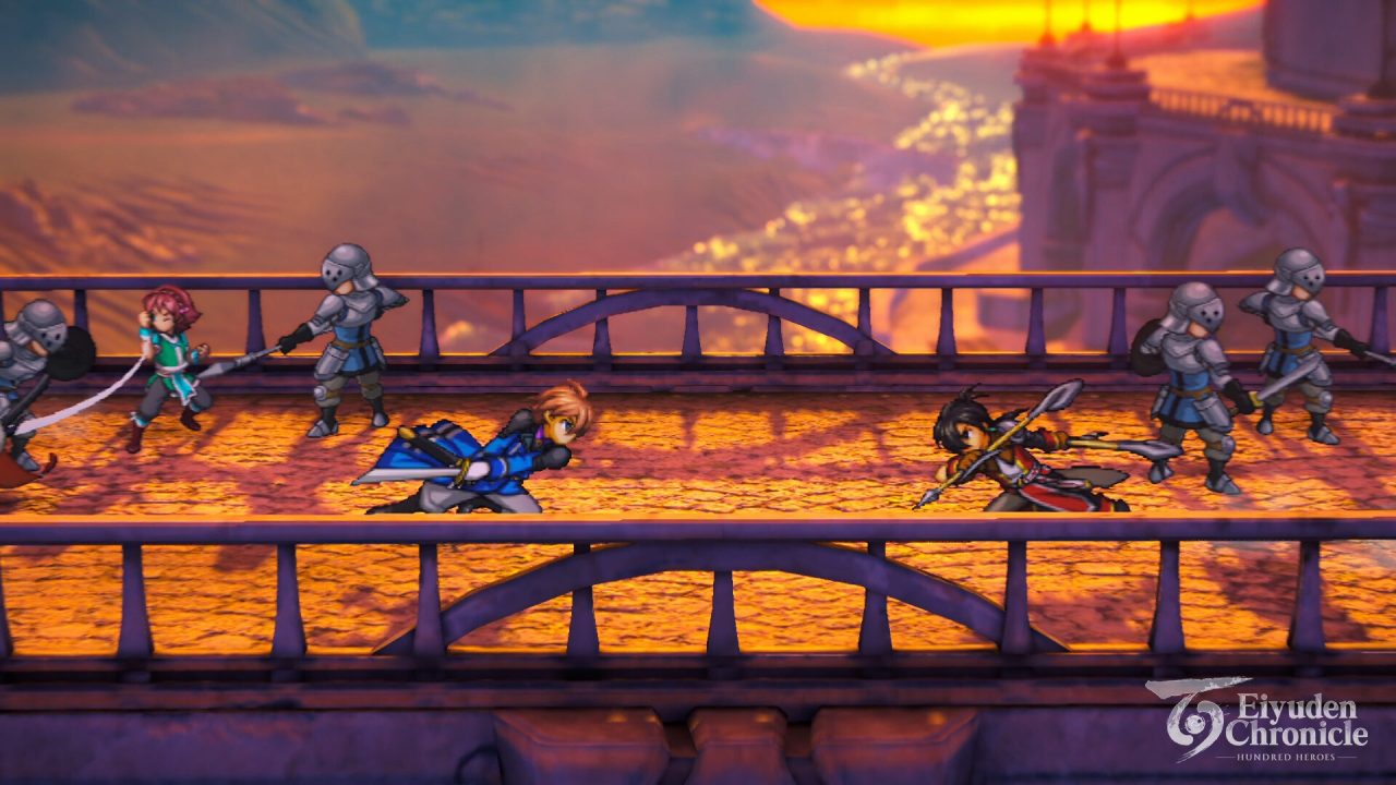 Un duel dans Eiyuden Chronicle : Hundred Heroes.