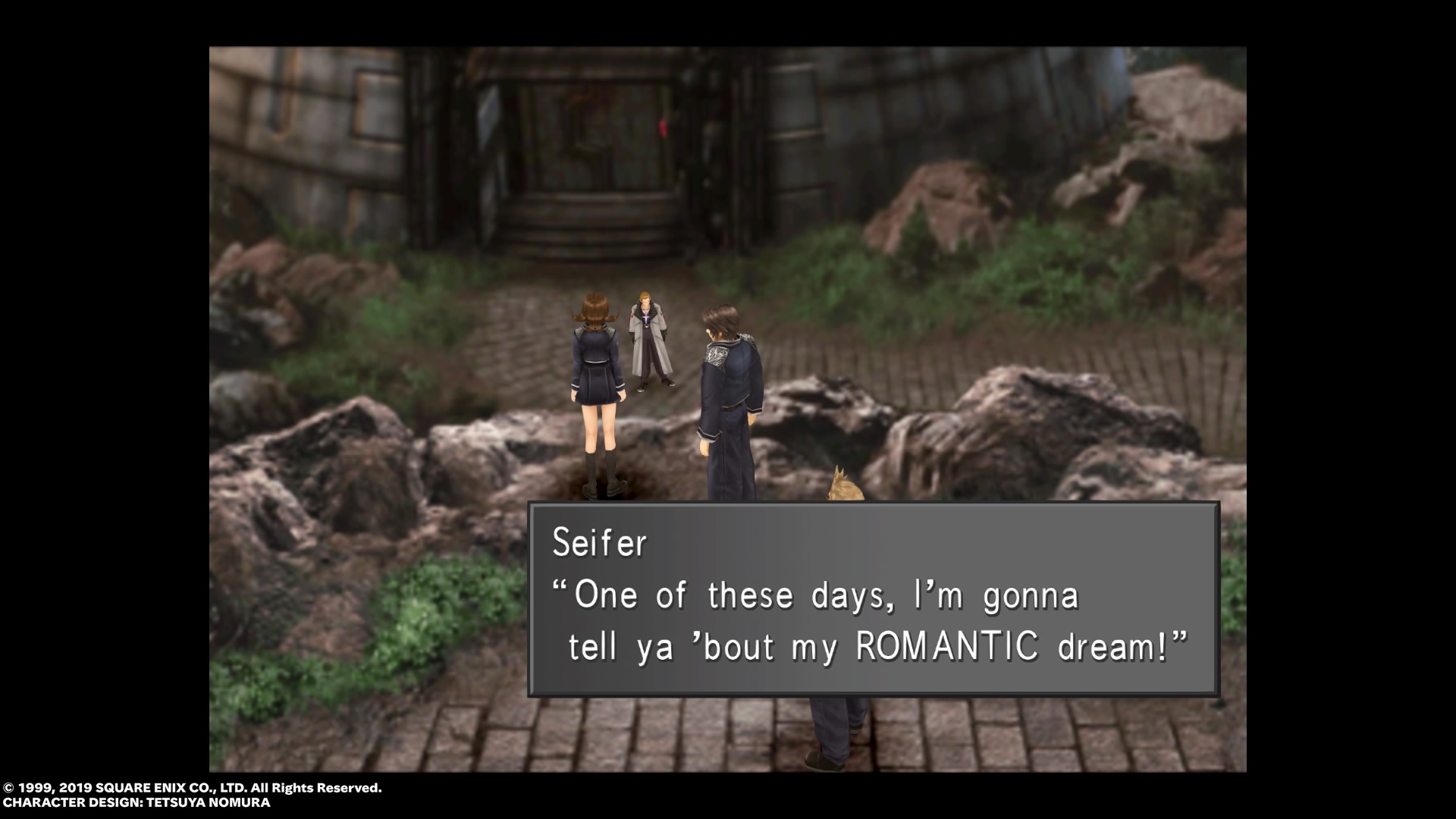 Seifer threatening to tell the party about his romantic dream in Final Fantasy VIII.