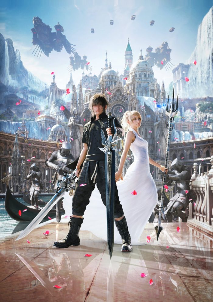 Artwork of Final Fantasy XV featuring Noctis and Lunafreya
