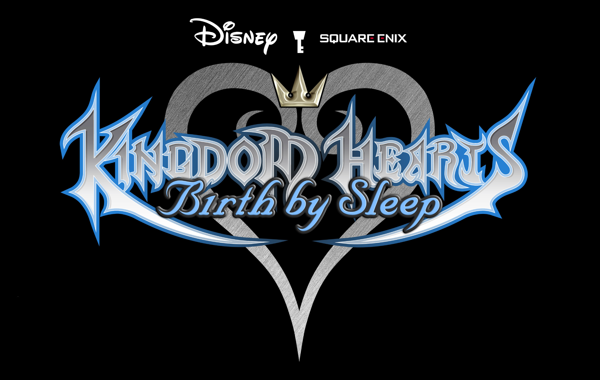 Kingdom Hearts Birth by Sleep Logo on Black