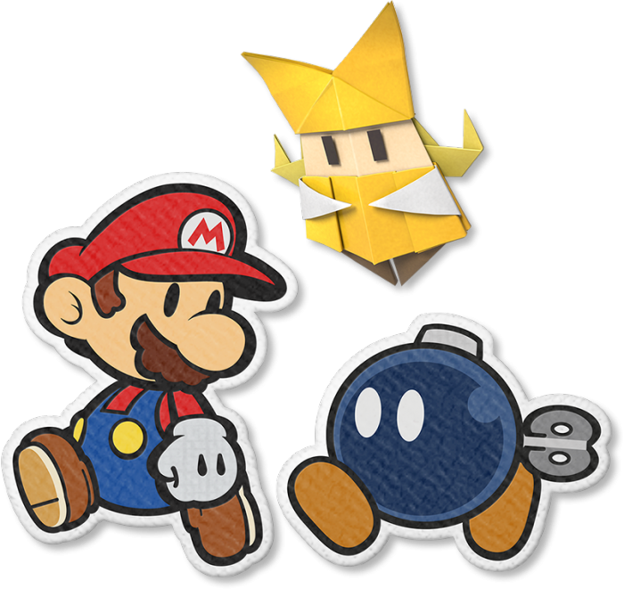 Paper Mario The Origami King Artwork Mario Olivia Bob Omb