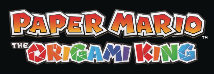Paper Mario The Origami King Logo US on Black