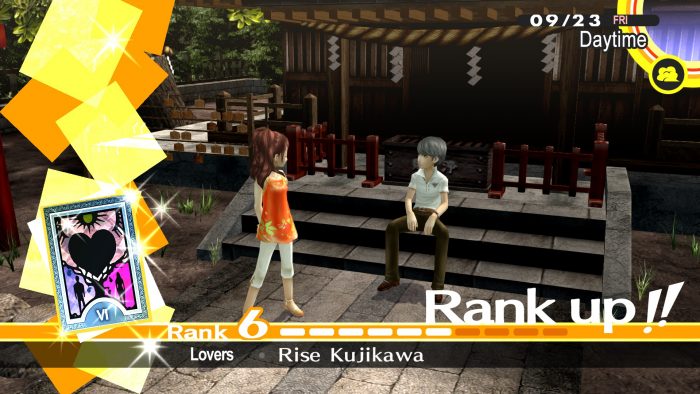 A rank up for a confidant in Persona 4 Golden