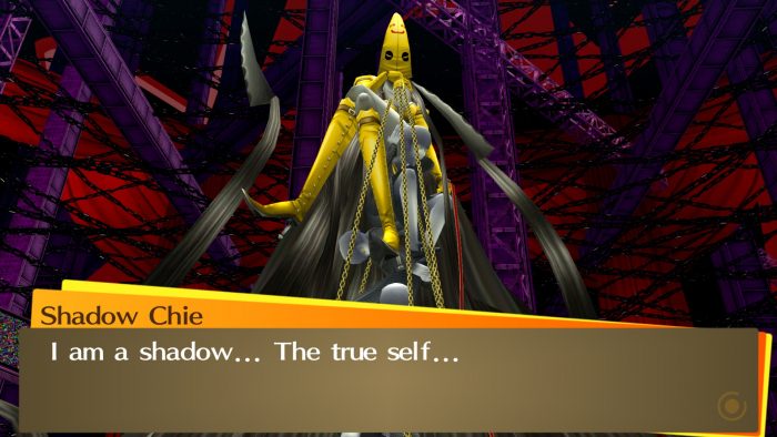 Persona 4 Golden screenshot of Shadow Chie