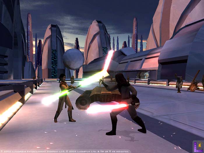 Lightsaber action in Star Wars: KOTOR.