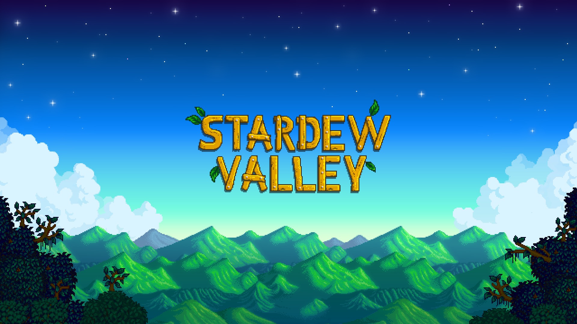 The Stardew Valley title screen