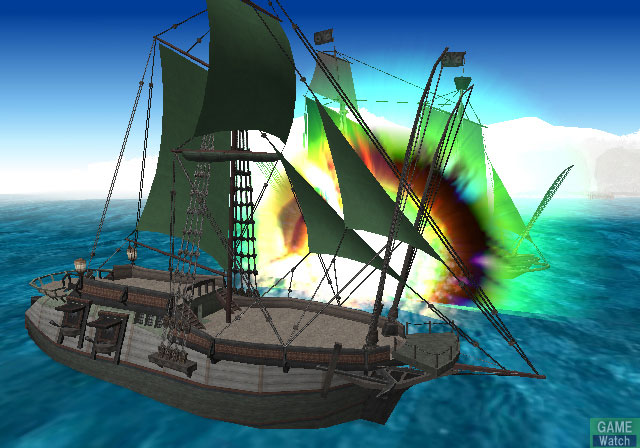 Screenshot from Suikoden IV featuring a naval battle