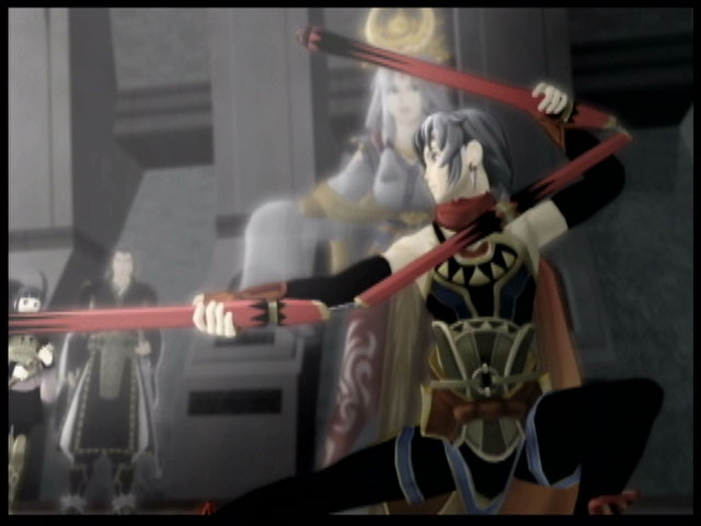 A shot of Frey in battle in Suikoden V