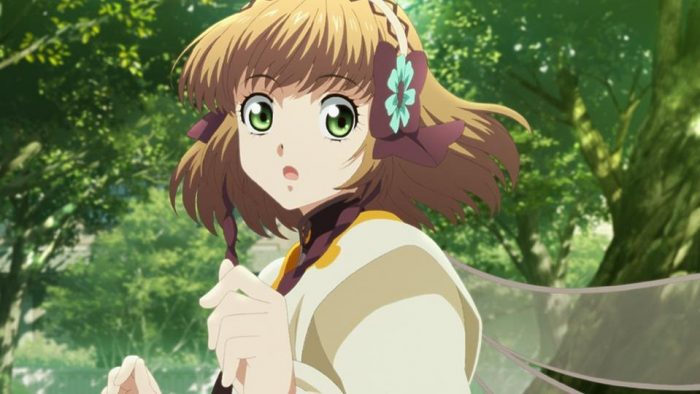 Leia looking shocked in a screenshot of a cutscene from Tales of Xillia