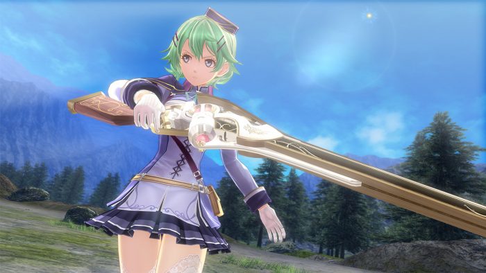 Captura de tela do Trails of Cold Steel IV de Musse brandindo seu rifle orbal.