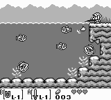 Link goes for the big one as he maneuvers the lure in the Link's Awakening fishing minigame.