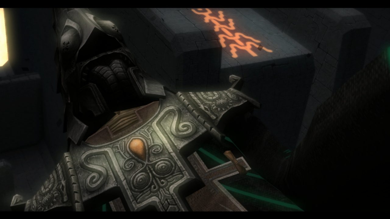 The Legend of Zelda Twilight Princess HD Screenshot closeup of Zant, a man clad in ornate metal armor and a tall pointed headpiece helmet.