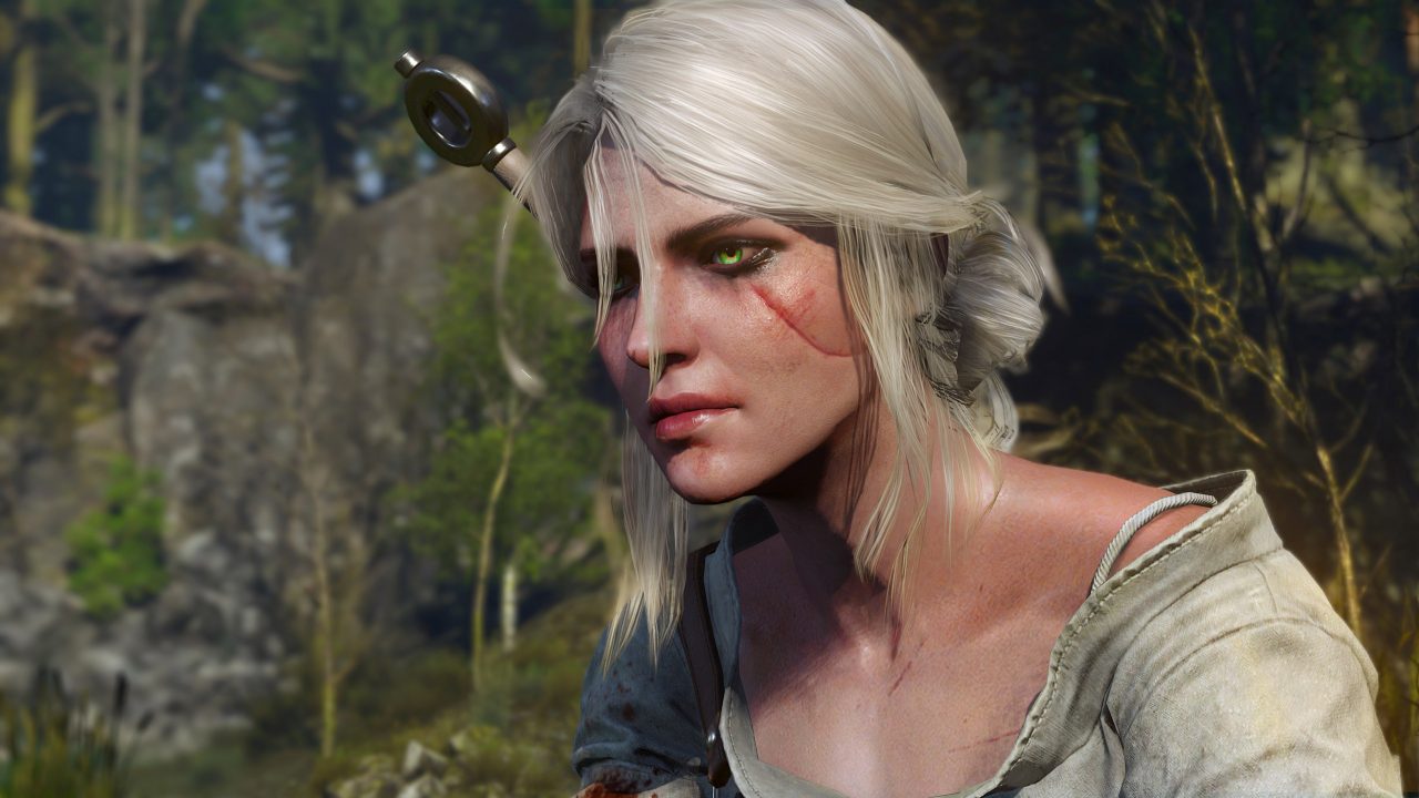 A screenshot of Ciri from The Witcher 3