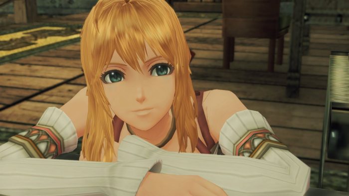 Fiora looking toward us with arms crossed in Xenoblade Chronicles Definitive Edition