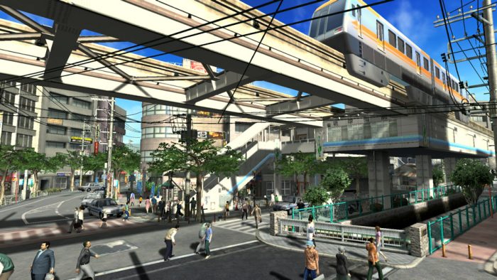 A screenshot of downtown Ryukyu in Yakuza 3