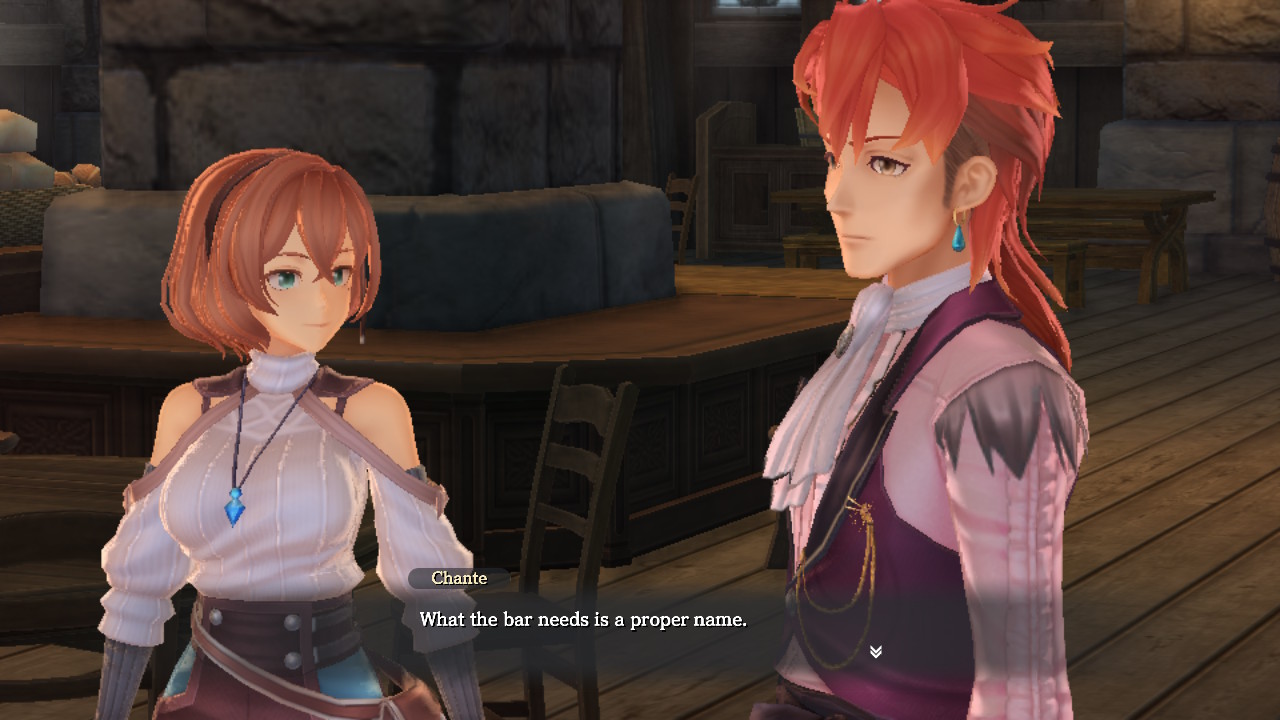 Chante has a conversation in the Switch port of Ys IX.