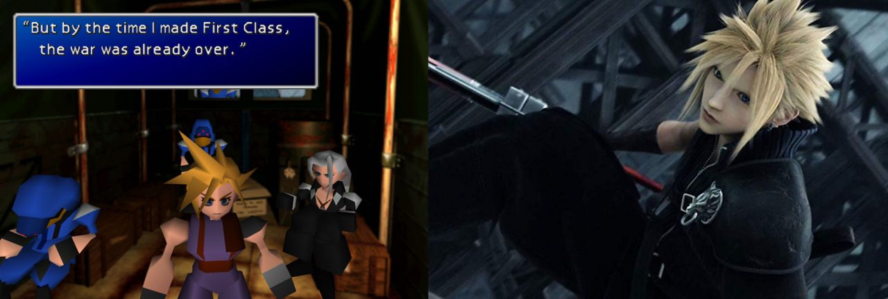 Cloud Strife in Final Fantasy VII and Advent Children