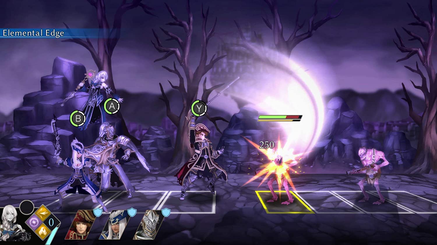 A damage-dealing sword slash in Fallen Legion Revenants.