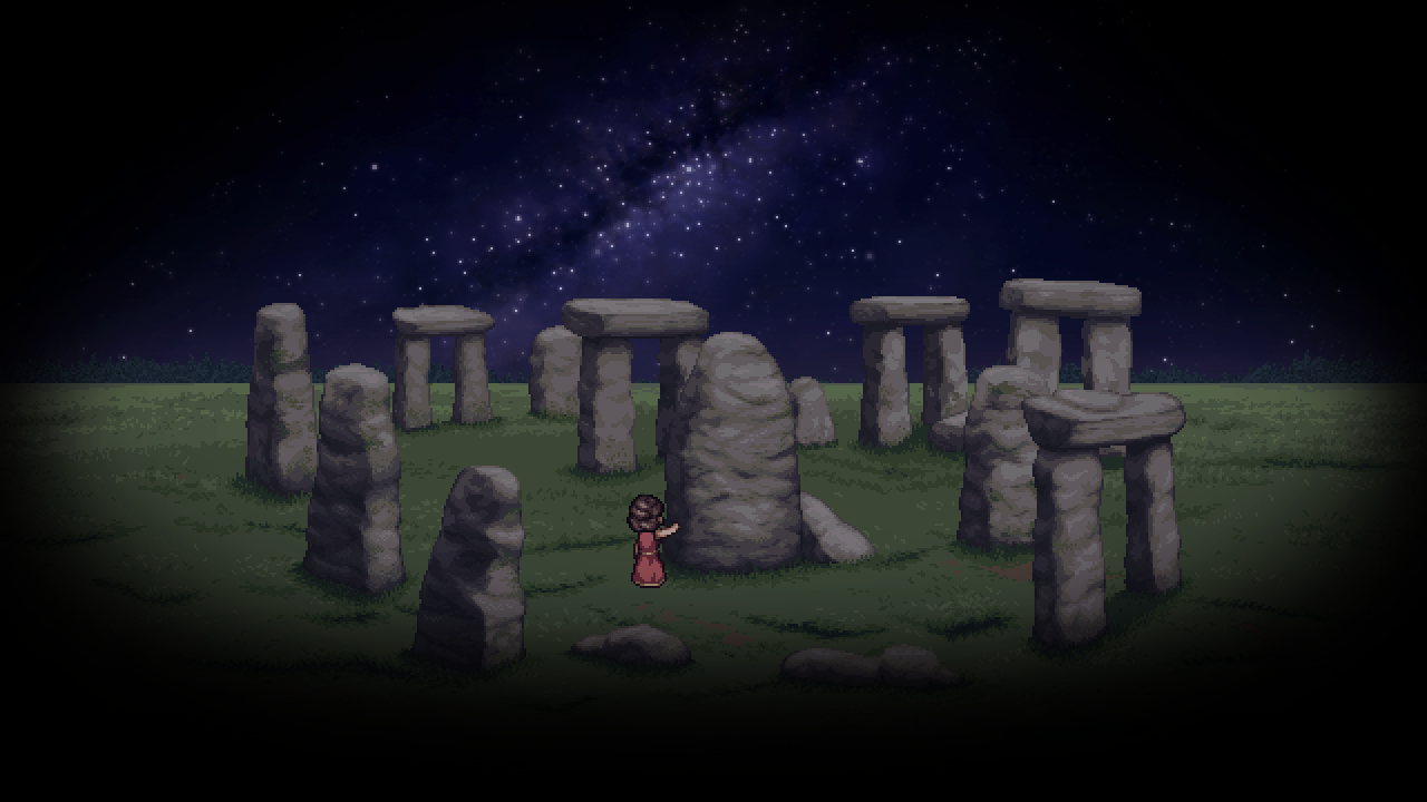 An image of Lynri at Stonehenge in Impostor Factory