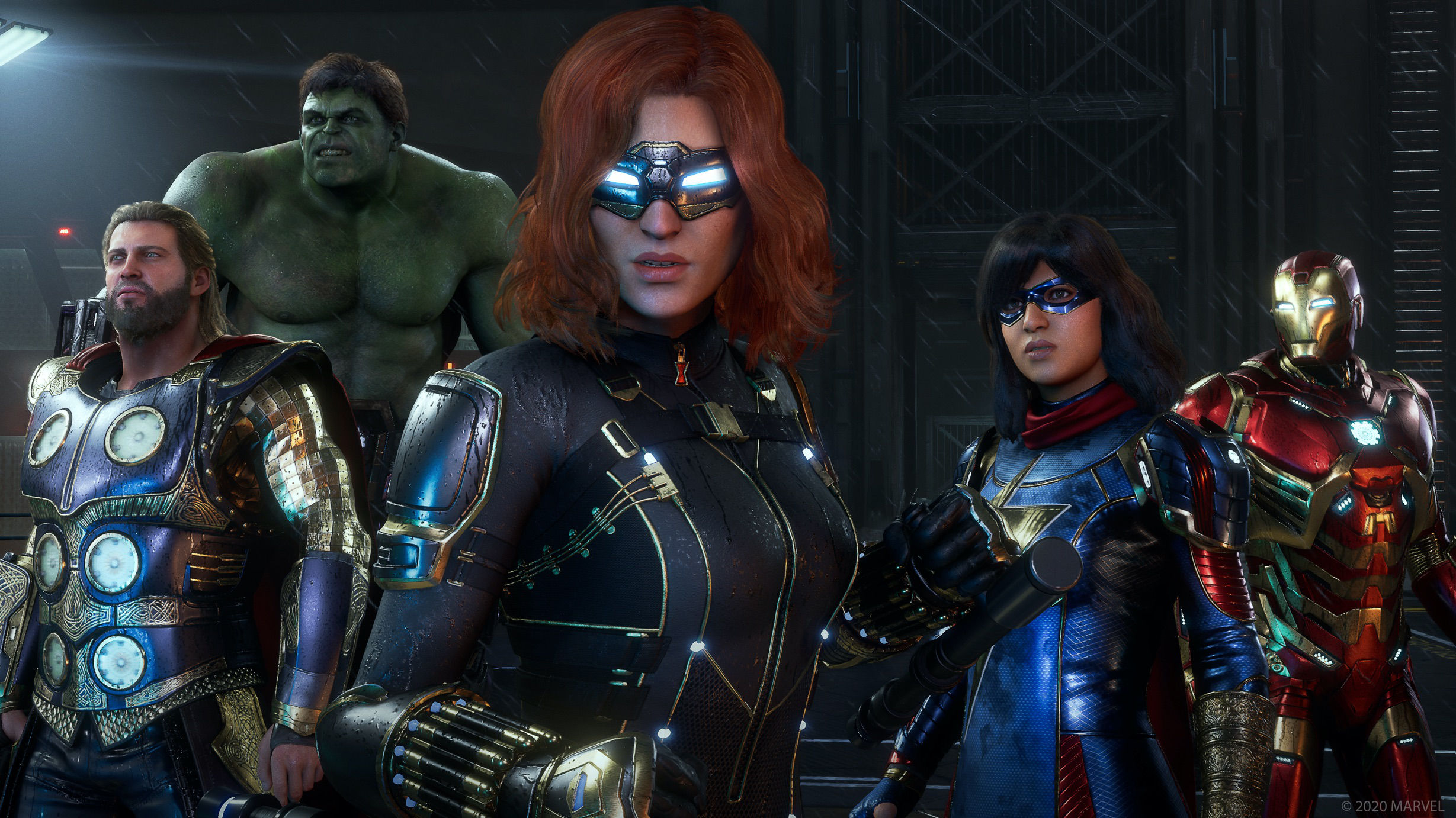 Multiple characters from Square Enix's The Avengers.