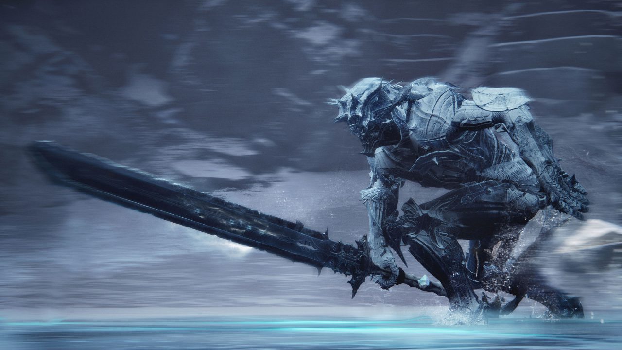 Screenshot From Mortal Shell Featuring An Armored Figure With A Huge Sword