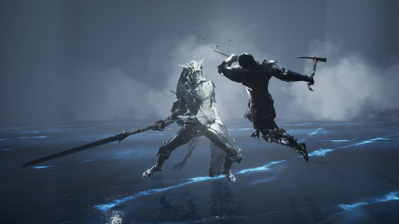 Screenshot From Mortal Shell Featuring Two Characters Fighting