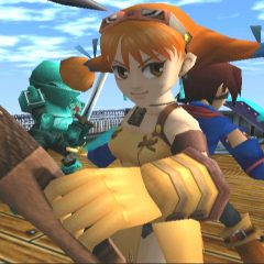 Aika backing up Vyse in Skies of Arcadia