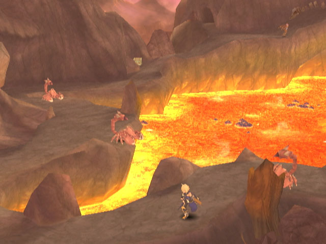 A shot in a character called Emil walking through a volcano in Tales of Symphonia Dawn of the New World