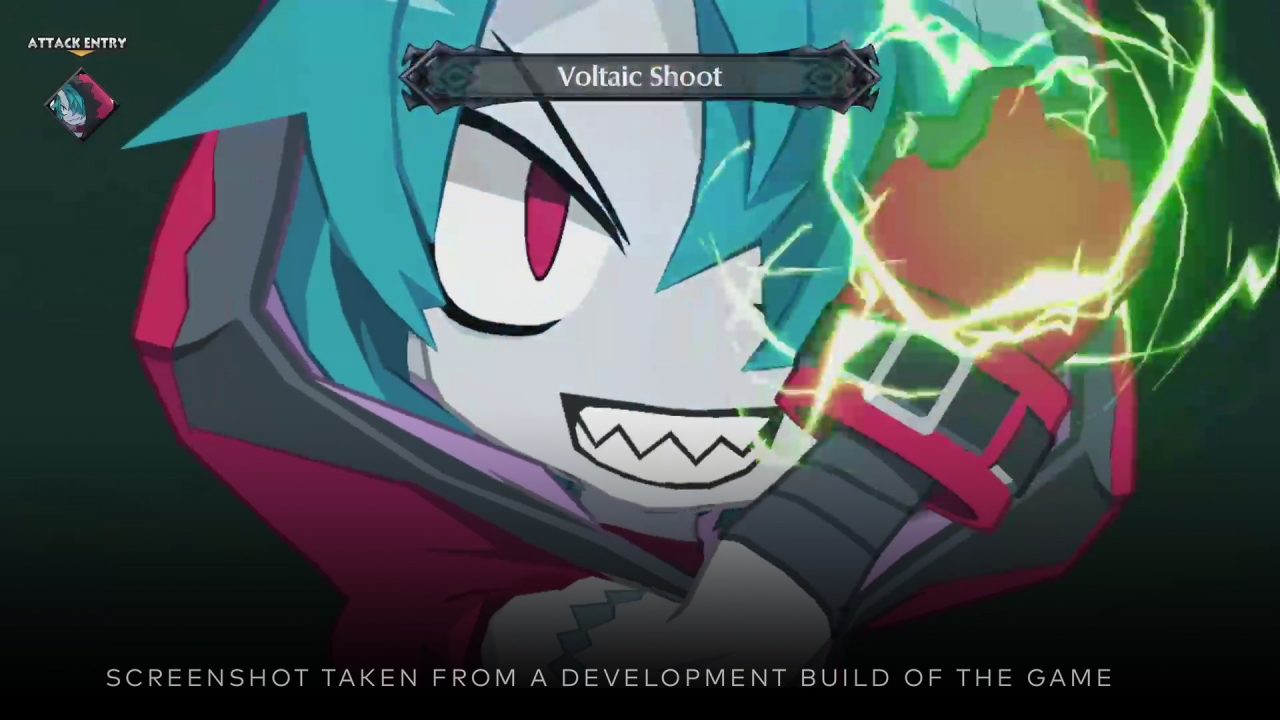 Zed, the protagonist of Disgaea 6 Complete, clenches his fist with green electricity rippling around it.