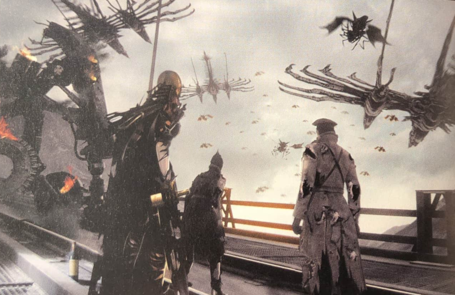 Artwork From Final Fantasy XV The Dawn Of The Future Featuring Aranea Biggs And Wedge