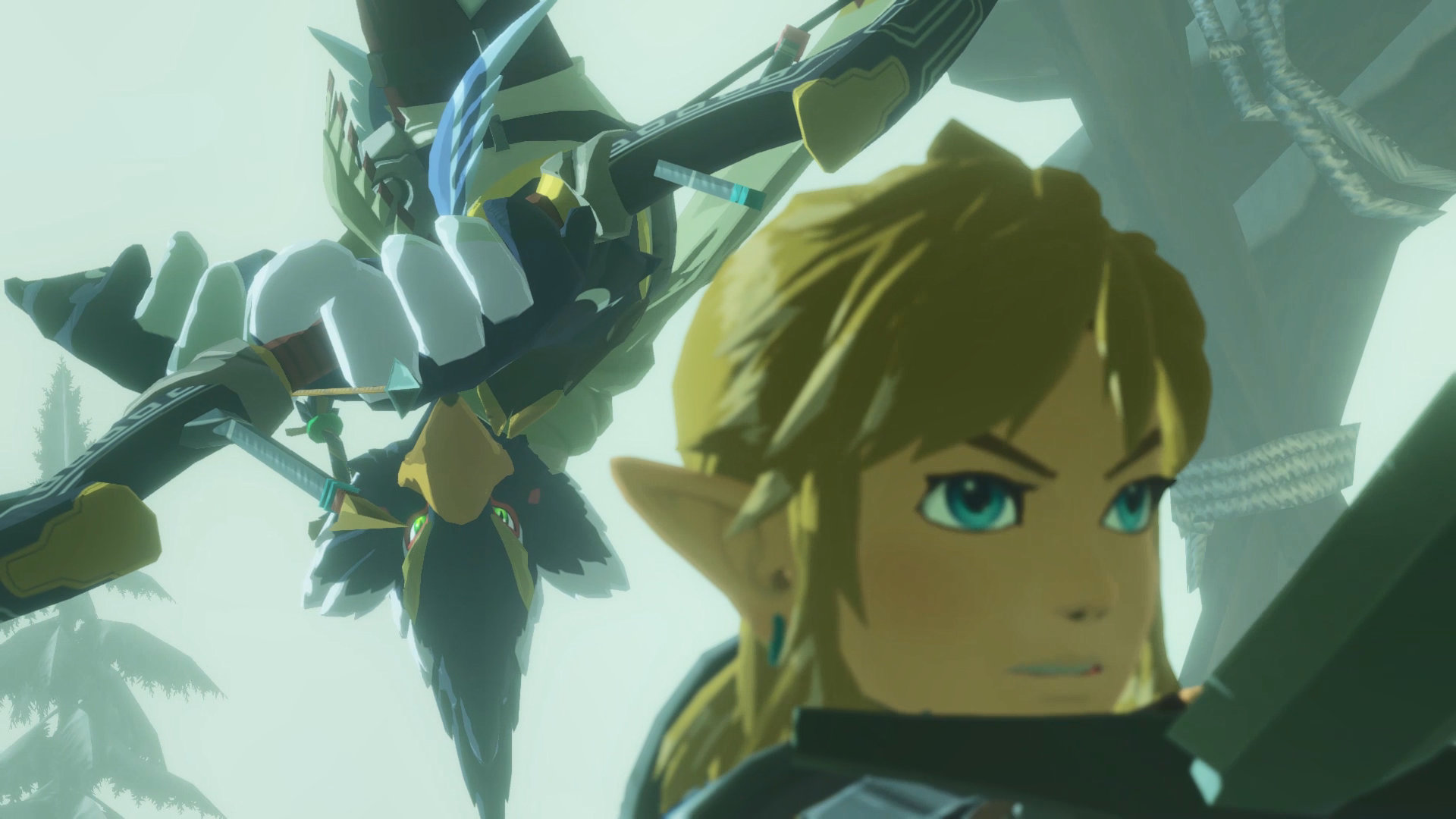 Screenshot From Hyrule Warriors Age Of Calamity Featuring Rito And Link