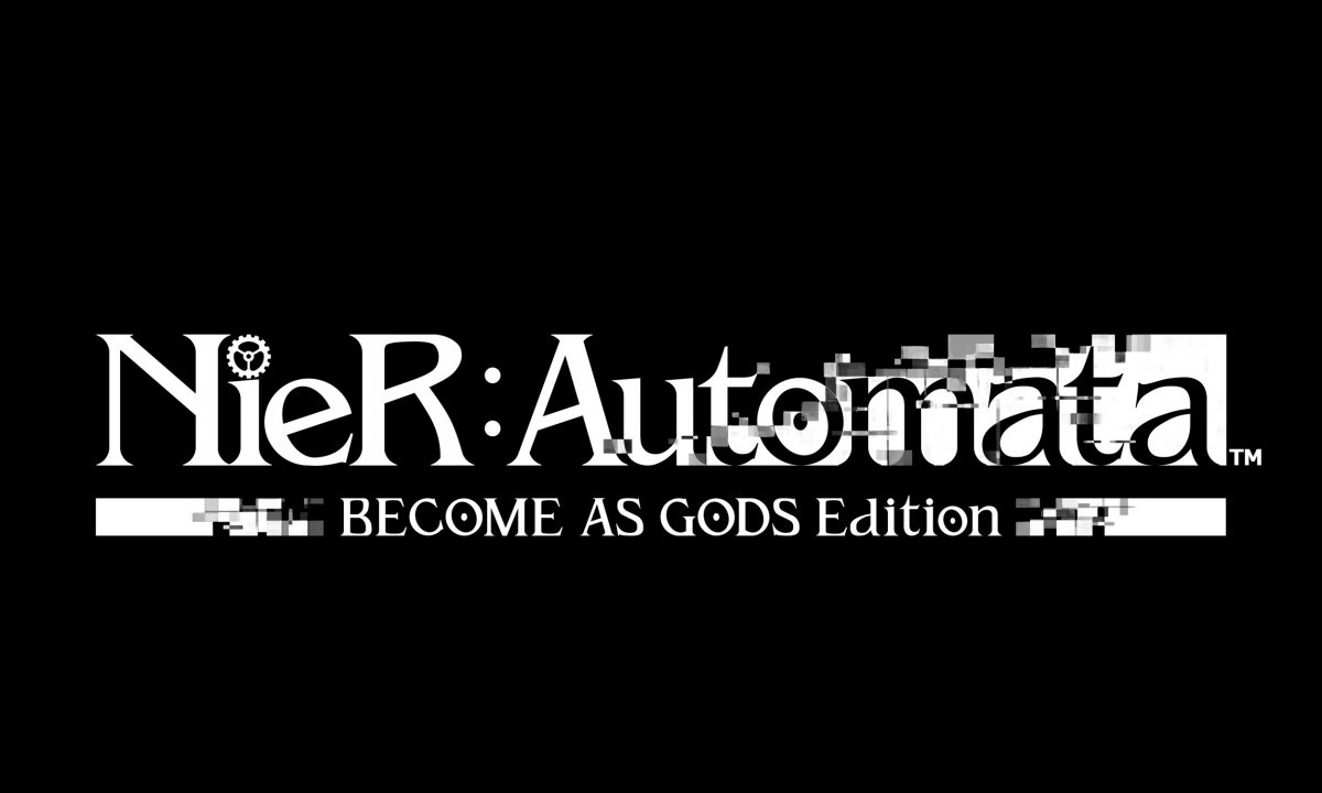 NieR Automata Logo BECOME AS GODS Edition Black BG