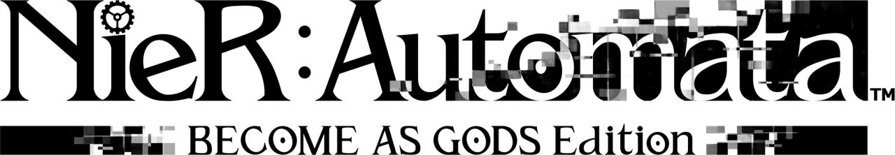 NieR Automata Logo BECOME AS GODS Edition White BG