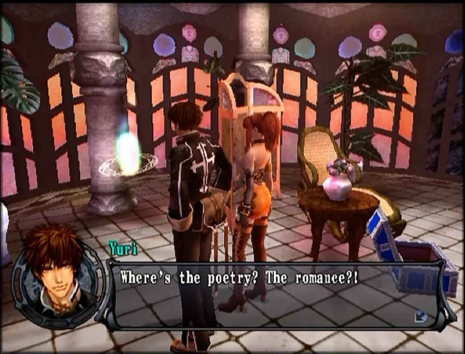 Yuri Hyuga talking to the Ring Soul, saying "Where's the poetry? The romance?!"