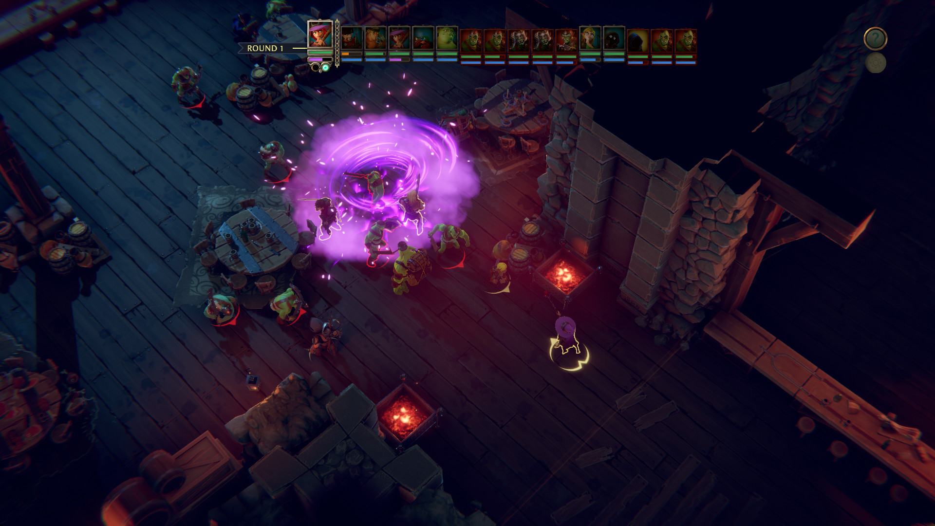 Dungeon-crawling gameplay in The Dungeon of Naheulbeuk: The Amulet of Chaos.