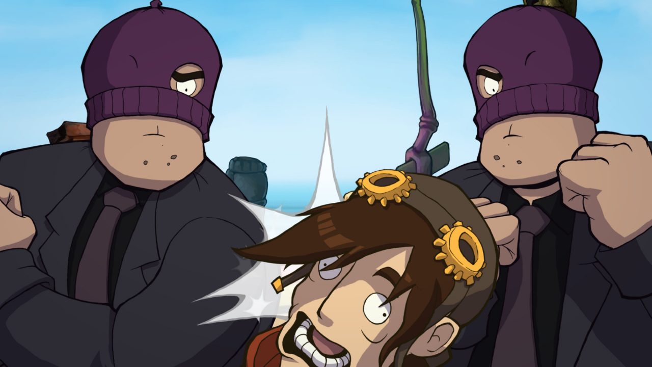Chaos on Deponia Character Getting Struck